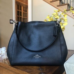Coach Edie Pebbled Leather Black Shoulder bag